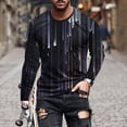 thumbnail image 1 of Blusas y camisas de manga larga con cuello redondo para hombre, blusa informal de manga larga con cuello redondo y estampado., 1 of 5