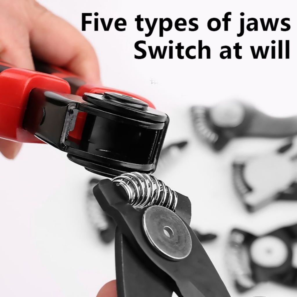 JZROCKER 5 in 1 Multifunctional Replaceable Electrician Pliers Wire Cutting Needle Nosed Pliers Plier Special Tool Electrician