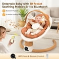 thumbnail image 6 of PRVAETU Electric Baby Swing for Infants, Portable Swing with Bluetooth,5 Speeds,3 Timers,10 Lullabies,5-Point Harness,Remote Control,Brown, 6 of 6