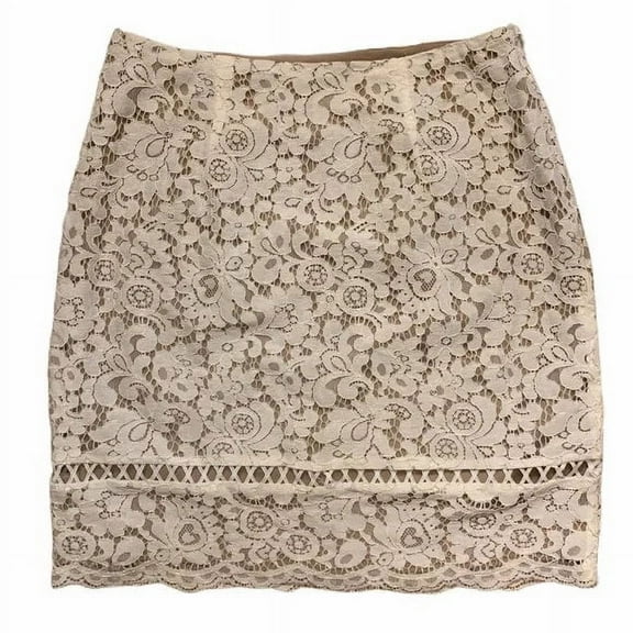 Aqua Womens Lace Skirt Size Large Color White/Nude