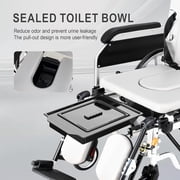 Mujocooker Reclining Wheelchair for Adults, Swing-Away Elevating Leg Rests and Flip-Back Arms, Heavy Duty Transport Wheelchair with High Back & Removable Headrest