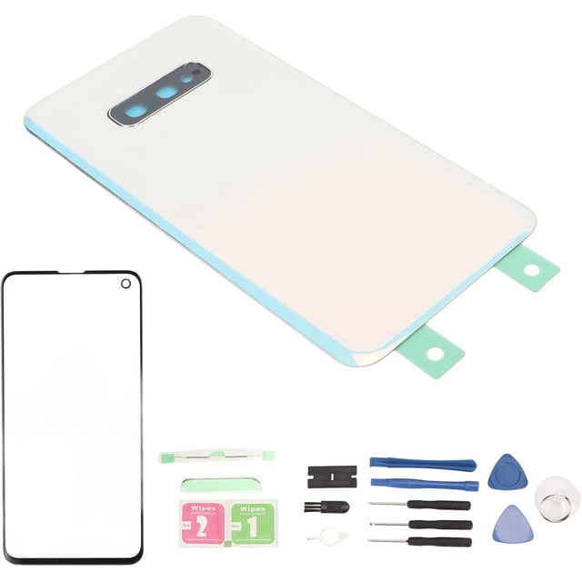 ZOUSSIQI Phone Outer Front and Back Glass Cover for Galaxy S10e with Pre Installed Tapes Repair Tools, Replacement Rear Glass Cover and Front Outer Screen Glass Cover. (White) CA919-45167