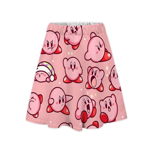 Falda Kawaii de Hello Kitty con dibujos animados de Anime Kuromi Cinnamoroll Sanrio Y2K, vestido holgado de corte a a la moda para mujer, media falda