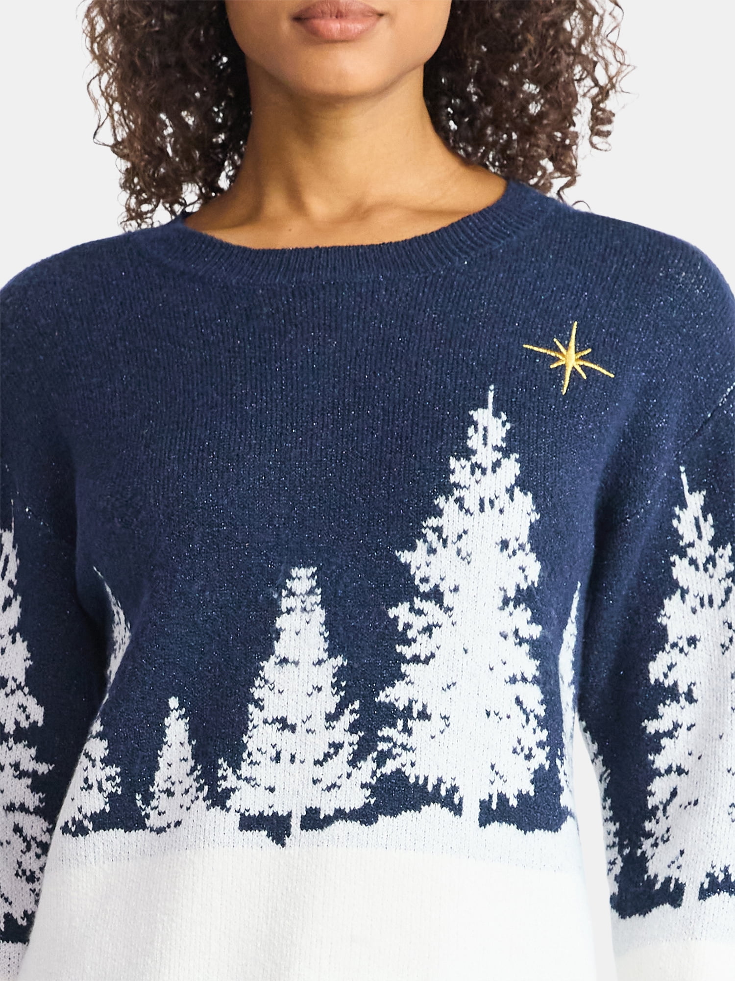 Holiday Time Women's and Women's Plus Pretty Christmas Sweater, Sizes XXS-3X