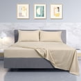 thumbnail image 2 of PiccoCasa 110gsm Brushed Polyester Microfiber Fabric Bed Sheets Bedding Set 4-Pieces, Khaki Full, 2 of 6