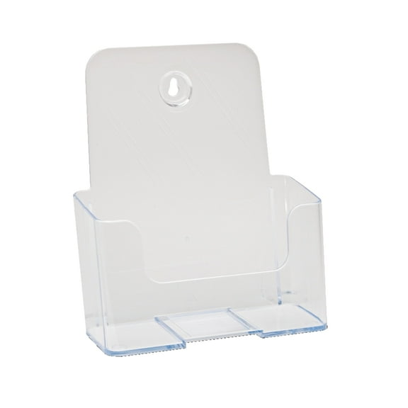 Office Depot Single-Pocket Plastic Literature Holder, 7in.H x 5in.W x 2in.D, Clear, 74901