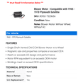 thumbnail image 2 of Blower Motor - Compatible with 1965 - 1970 Plymouth Satellite 1966 1967 1968 1969, 2 of 2