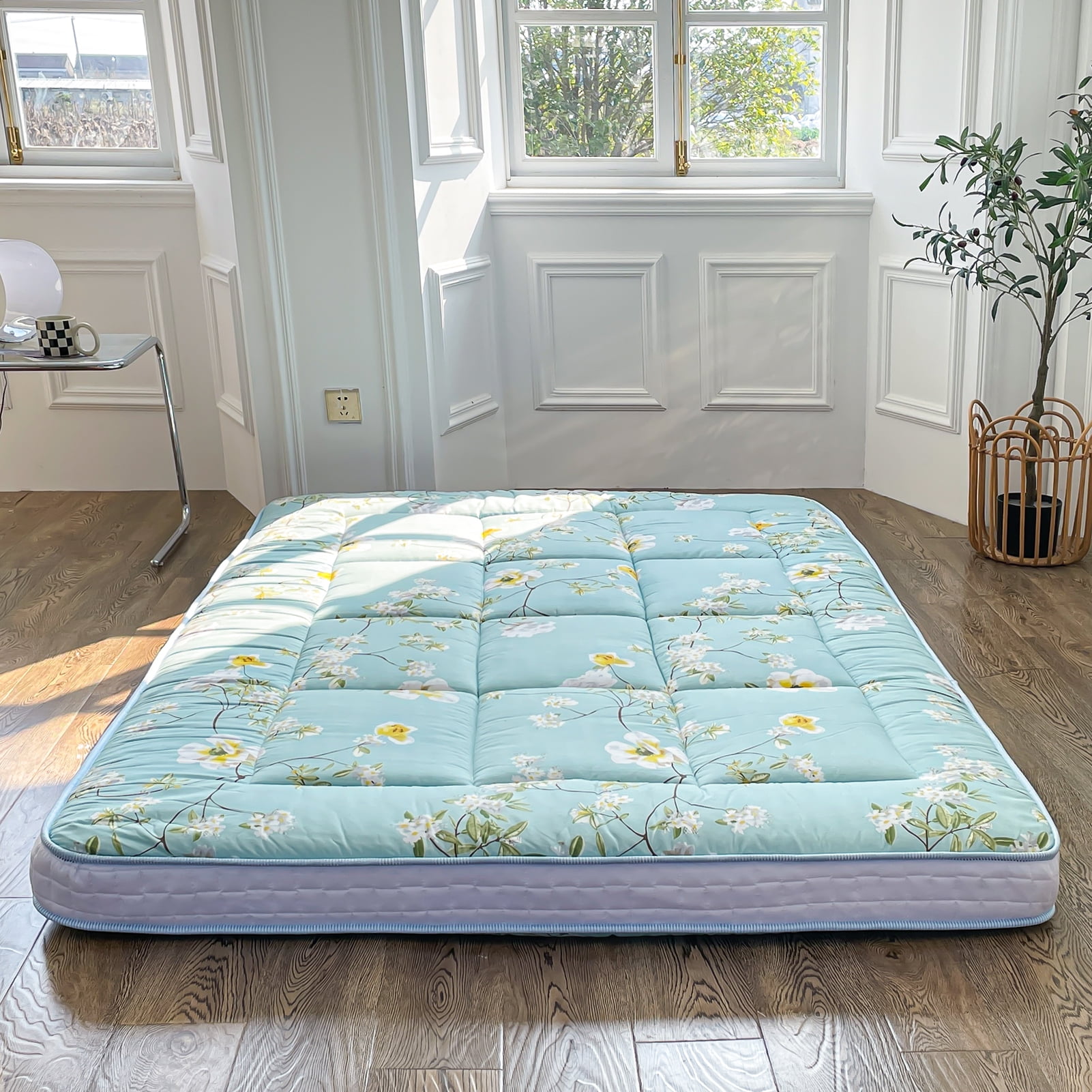 Futon Mattress, Padded Japanese Floor Mattress Quilted Bed Mattress