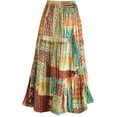 thumbnail image 2 of Jupe Paysanne Longue Réversible Femme - Boho Jupe Maxi Coton Vert/or Floral, 2 of 4