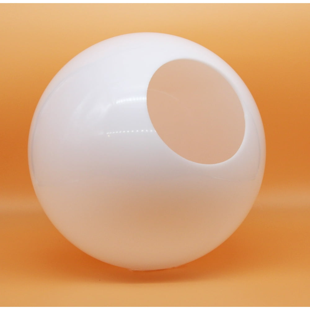 12 inch Acrylic White Neckless Round Globe 5.25 inch Opening
