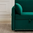 thumbnail image 6 of KINFFICT Pull Out Sofa Bed, 2 Seat Sleeper Sofa with Pull Out Couch, Upholstered Velvet Loveseat Sleeper with Adjustable Back, for Living Room, Green, 6 of 8
