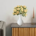 thumbnail image 4 of Latrodar Fake Flowers in Vase Rose Yellow Bouquet Faux Flowers 6 Heads Artificial Flowers Mini Silk Rose Bouquet for Wedding Indoor Office Dining Room Kitchen Living Room Floral Decor, 4 of 6