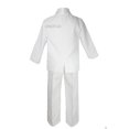 thumbnail image 4 of 5-7pc Boys White Satin Shawl Lapel Suits Tuxedo BLACK Satin Bow Necktie Vest Set, 4 of 5