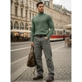 thumbnail image 5 of OALUXE Turtleneck Ribbed Long Sleeve Shirts for Mens Undershirts Knit Thermal Fitted Basic Tops, 5 of 7