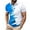 Sky Blue, variant on VERUGU Workout Shirts for Men Summer Fashion Print Zipper Tops Lapel Casual Short Sleeve Sports Shirt Blouse Black M