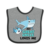 Inktastic My Great Uncle Loves Me with Cute Sharks Boys or Girls Baby Bib