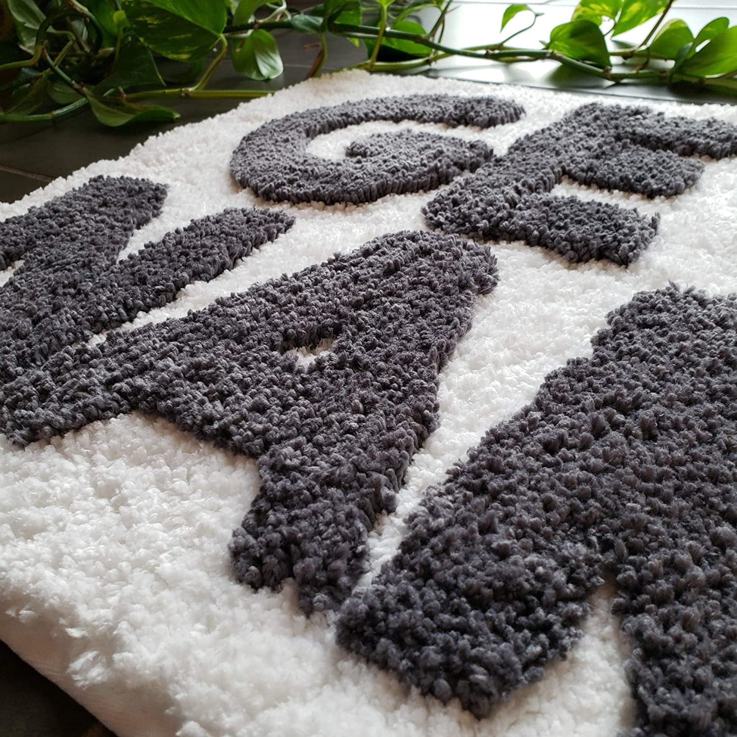 New Mungo Get Naked Bath Mat - Bathroom Rugs for Bathtub Mat - Cute Bath Rugs for Apartment Decor - Bath Mats for Bathroom as Shower Floor Mat - Tufted Gray and White Bathroom Rug - 20" x 31"