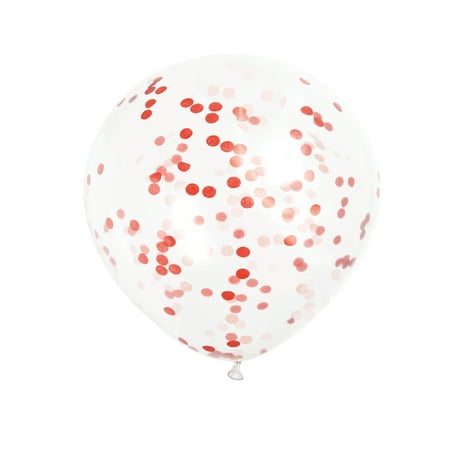 Latex Confetti Balloons, Red, 12 in, 6ct