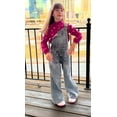 thumbnail image 3 of KIDSCOOL SPACE Girls Denim Overalls,Big Exposed External Pockets Jean Dungarees Pants,Light Blue,9-10 Years, 3 of 8