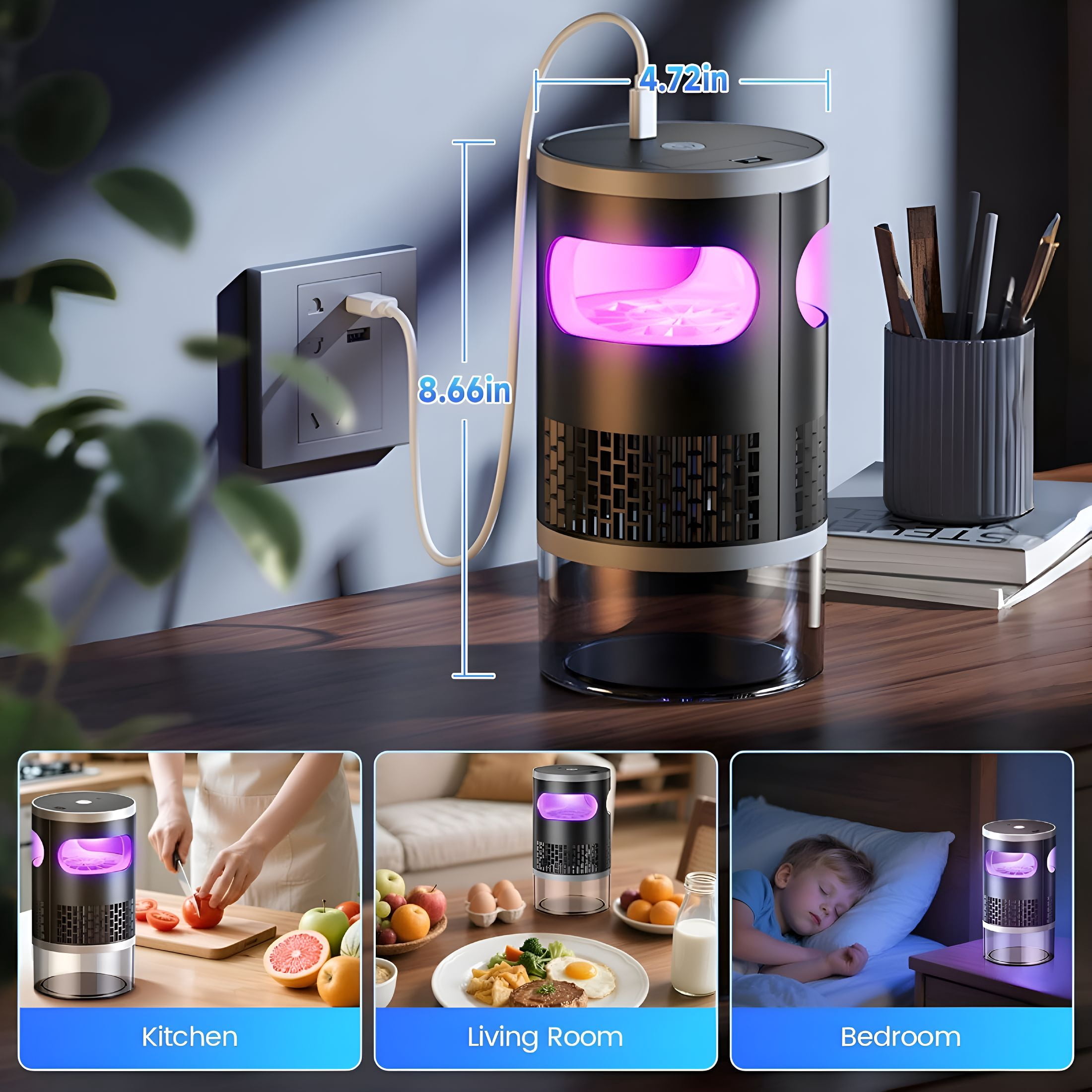 HIBIBUD Fruit Fly Trap Indoor Brushless Motor Gnat Traps for Indoor Gnats Killer,Powerful Suction Bug Insect Trap,Nat Trap Killer,Mosquito Catcher for Fruit Flies Gnats Nats Plants Moths Bug Insect