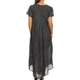 thumbnail image 2 of Sakkas Faye Cap Sleeved Cotton Caftan Cover Up Dress - Black - One Size Regular, 2 of 5