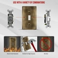 thumbnail image 3 of ENERLITES Toggle Light Switch Metal Wall Plate, Stainless Steel Corrosion Resistant, Size 1-Gang 4.50" x 2.76", 7711-AB-5PCS, Antique Brass, Gold (5 Pack), 3 of 5