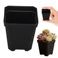 thumbnail image 2 of Plastic Seedling Pots, 3 Inch Flower Pots, Small Square Plastic Plant Pots, Succulent Planter Nursery Pots with Drain Hole for Outdoor Indoor Starting Seedlings Garden, Room and Balcony Decor, Black, 2 of 9