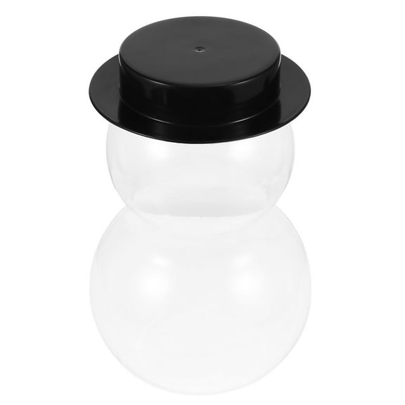BESTYASH 1Pcs Holiday Jars Snowman Candy Dish Black Plastic Food Storage Households