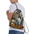 thumbnail image 4 of Yiaed Sunflower Field Spotted Dog Print Drawstring Bags Drawstring Backpack Bulk String Back Pack Gym Sport Bag-Medium, 4 of 5