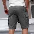 thumbnail image 4 of Domuza Mens Cargo Shorts Sweat Shorts Elastic Waist Drawstring Athletic Summer Casual Pants with Pockets Gray S, 4 of 4