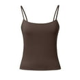 thumbnail image 6 of YUEHUA Women's Double Lined Basic Tank Top Adjustable Spaghetti Straps Sleeveless Camisole Shirts, 6 of 7