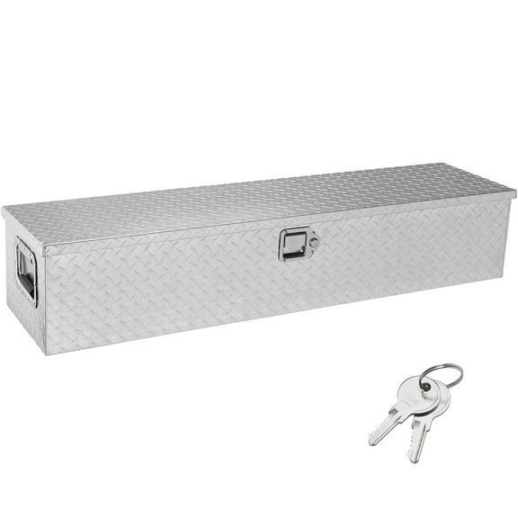 KFFKFF 48"x15"x15" Heavy Duty Aluminum Strip Tool Box for Pickup Truck Bed