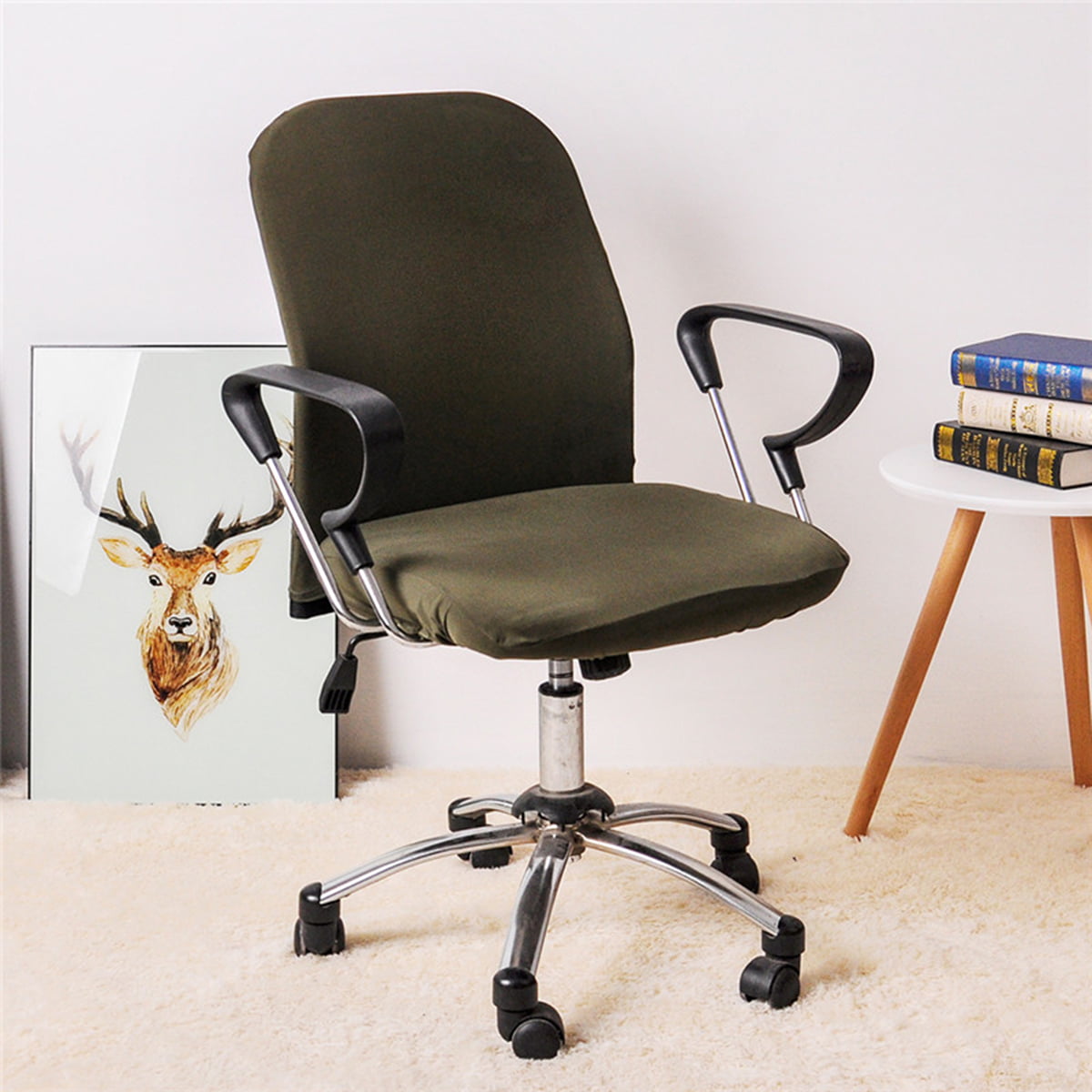 Details about   2pcs Office Computer Rotating Chair Slipcover Protective Stretch Seat Cover