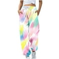 thumbnail image 2 of Gamivast Baggy Pants for Women Y2K Athletic Drawstring Elastic Waist Sweatpants Casual Rainbows Pants with Pockets Comfortable 2025 Fall Trendy Trousers, 2 of 4