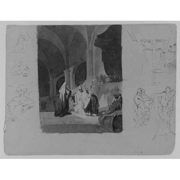 Presentation Scene (from Sketchbook) Poster Print by Thomas Sully (American, Horncastle, Lincolnshire 1783 �1872 Philadelphia, Pennsylvania) (18 x 24)