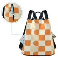 thumbnail image 5 of FORMRS Women's Travel Backpack Purse Anti-Theft Hidden Pockets Casual Shoulder Bag, Orange Checkered Pattern, 5 of 7