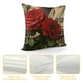 thumbnail image 4 of COMIO Rose Throw Pillow Cover, Blooming Red Rose with Flowers &amp;Green Leaves Pattern Decorative Square Pillowcases for Sofa,Couch,Bed. (Red Rose), 4 of 5
