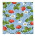 thumbnail image 3 of Ambesonne Floral Shower Curtain, Strawberry Daisy Retro, 69"Wx75"L, Blue Green Red, 3 of 5