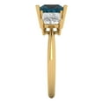 thumbnail image 3 of Clara Pucci 14K Yellow Gold Solid Gold LondonBlueTopaz Three-Stone Anniversary Ring for Women - 2.5 cttw Princess Cut, 3 of 8
