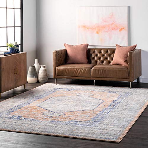 nuLOOM Vintage Jacquie Floral Area Rug, 8' x 10' Oval, Peach Walmart.ca