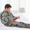 thumbnail image 6 of Fotbe Mallard Ducks Swimming Pattern Long Sleeve Pajama Set for Men,Sleepwear Set,2-piece Loungewear Set,Soft PJs Comfy Nightwear with Pockets-Small, 6 of 7