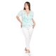 thumbnail image 4 of Blusa cruzada con collar Roman Fashion /Tallas Extras, 081 (Menta) verde claro 38, 4 of 6