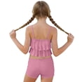 thumbnail image 6 of WOXIHUAN Girls Swimsuit 2 Piece Ruffled Bikini Top with Shorts Summer Beach Teen Bathing Suits for 6-15 Years Pink 10-11Years, 6 of 9