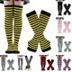 thumbnail image 2 of Conjunto de calcetines largos a rayas para mujer, calentadores de brazos y guantes sin dedos para fiesta de cosplay, 2 of 4