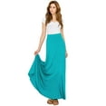 thumbnail image 4 of Made by Johnny Women's Solid Maxi Skirt with Elastic Waist Band S JADE, 4 of 5