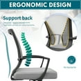 thumbnail image 5 of Lacoo Mid-back Mesh Office Chair Desk Chair Computer Task Chair with Lumbar Support and Armrest, Gray, 5 of 8