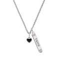 thumbnail image 1 of Delight Jewelry Silvertone Mini Two Sided Black Heart Silvertone Believe Faith Prayer Hope Bar Charm Necklace, 23", 1 of 4