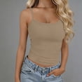 thumbnail image 2 of SHTXOZHI Womens Spaghetti Strap Tank Tops Crew Neck Solid Color Tanks Summer Sleeveless Layering Basic Tank Tops, 2 of 7