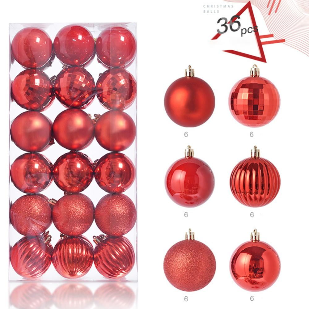 CSCHome 36PCS Christmas Balls Ornaments for Christmas Tree,Shatterproof