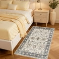 thumbnail image 6 of Uermei 3'x5' Soft Area Rugs: Washable Non-Slip Low Pile Rug for Living Room, Bedroom, Kitchen, Entryway, Modern Vintage Printed Carpet - Beige Blue, 6 of 9